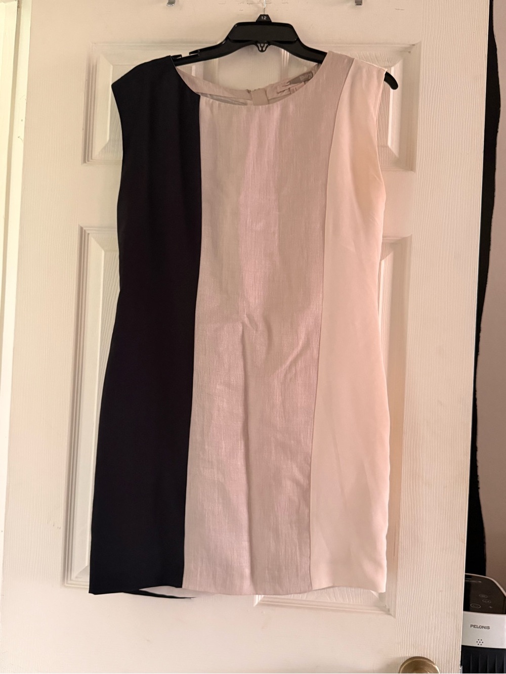 Classic Two-Tone Black and Cream Sheath Dress